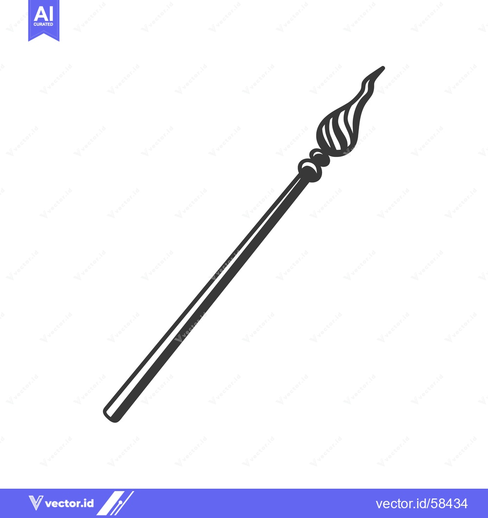 Premium Vector of A detailed simple black and white artist paint brush illustration