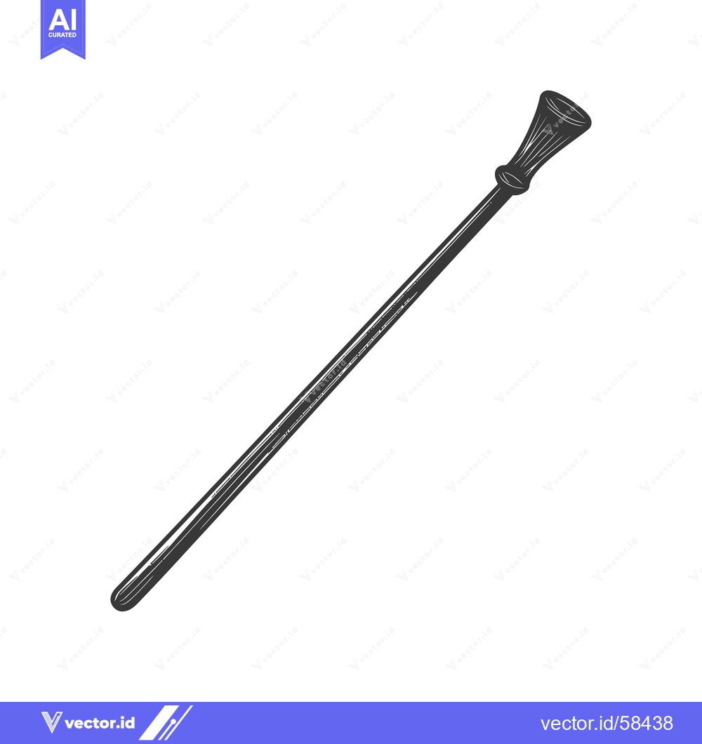 Premium Vector dari A monochrome drawing of a long baton on a white backdrop