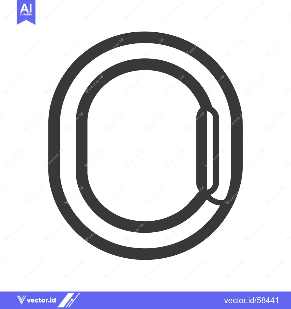 Premium Vector dari A minimalistic gray outlined carabiner style device symbol illustratio