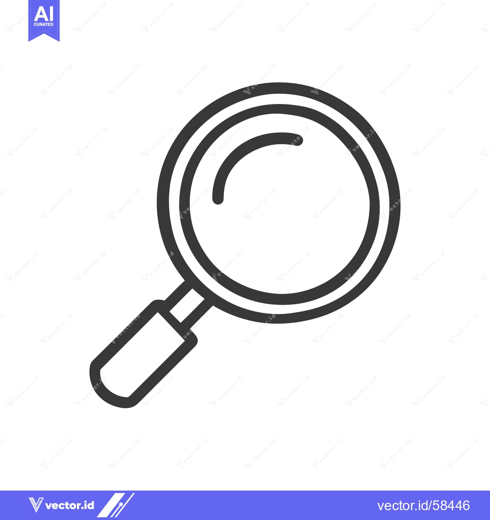 Premium Vector dari Minimalist Magnifying Glass Icon: Sleek Line Art for Search and Discov