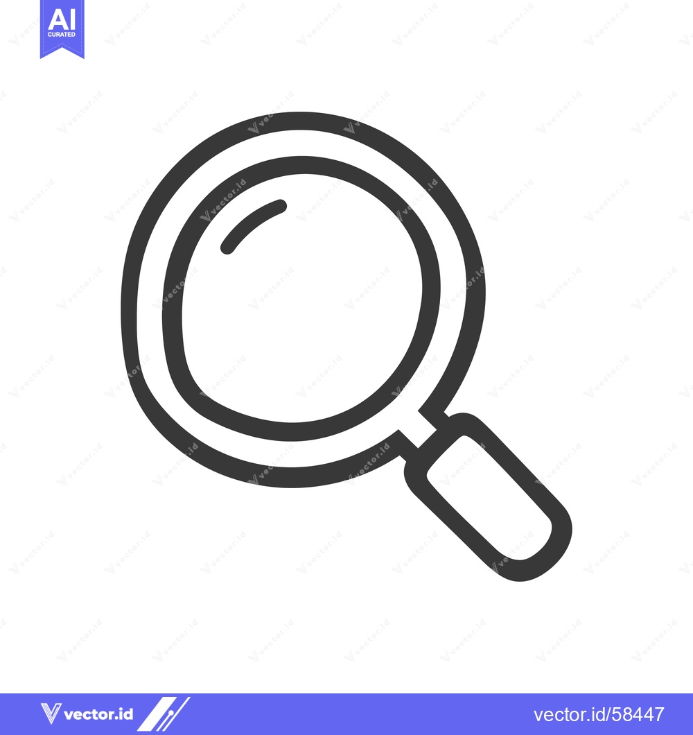 Premium Vector dari Simple Magnifying Glass Icon, Bold Outline, Search Symbol