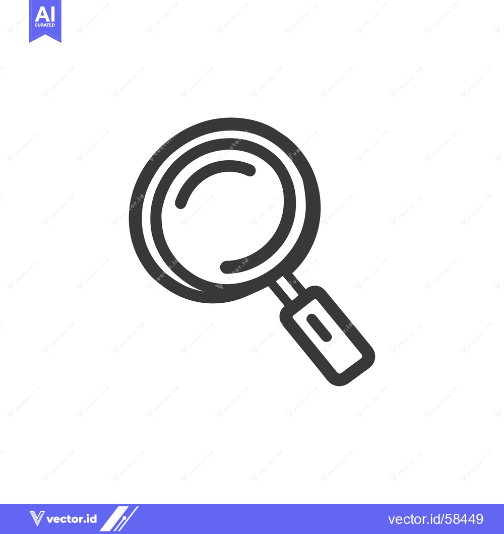 Premium Vector dari Minimalist Magnifying Glass Icon: Sleek Design for Search and Discover