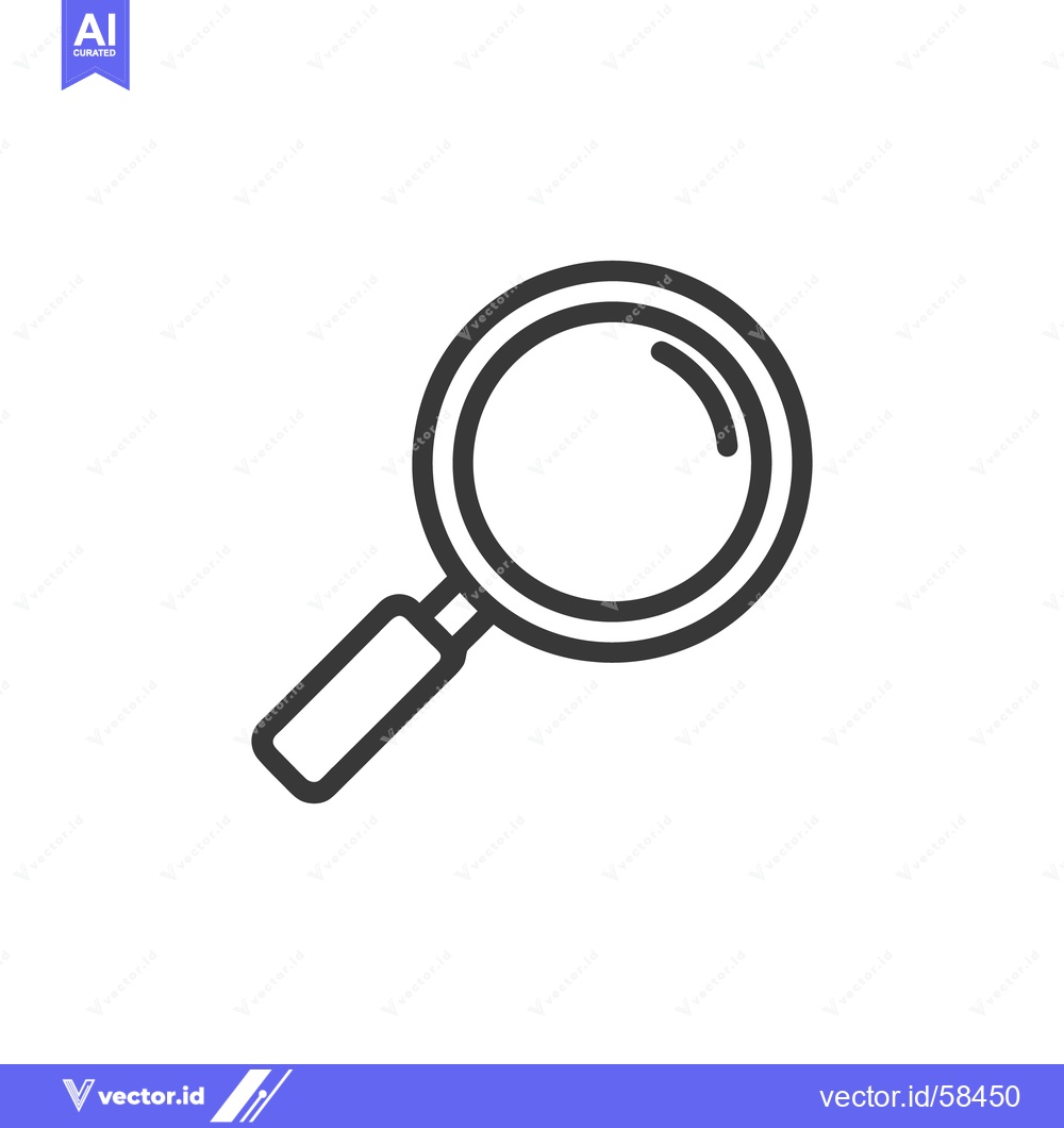 Premium Vector dari Sleek Magnifying Glass Icon: Minimalist Design for Search and Discover
