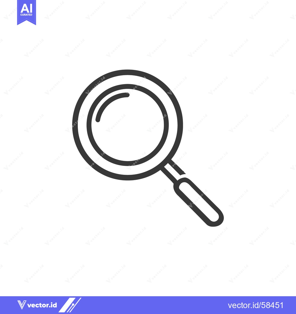 Premium Vector of Minimalist Magnifying Glass Icon: Search, Discovery, and Exploration S