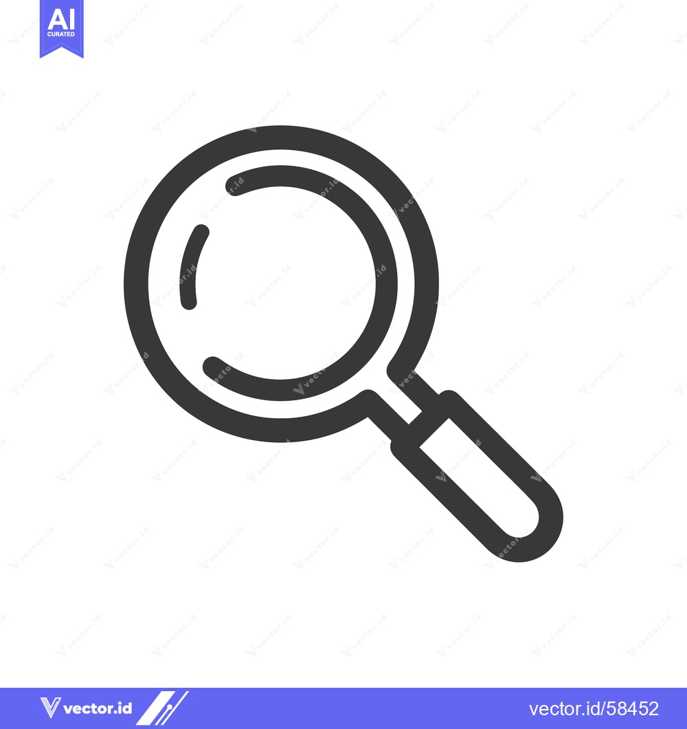 Premium Vector dari Sleek Magnifying Glass Icon: Minimalist Design for Search and Discover