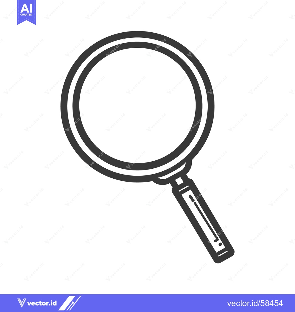 Premium Vector dari A simple black and white illustration depicting a magnifying glass