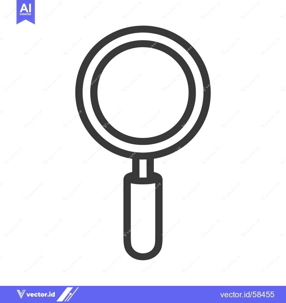 Premium Vector dari A simple graphic outline showing a magnifying glass for inspection pur