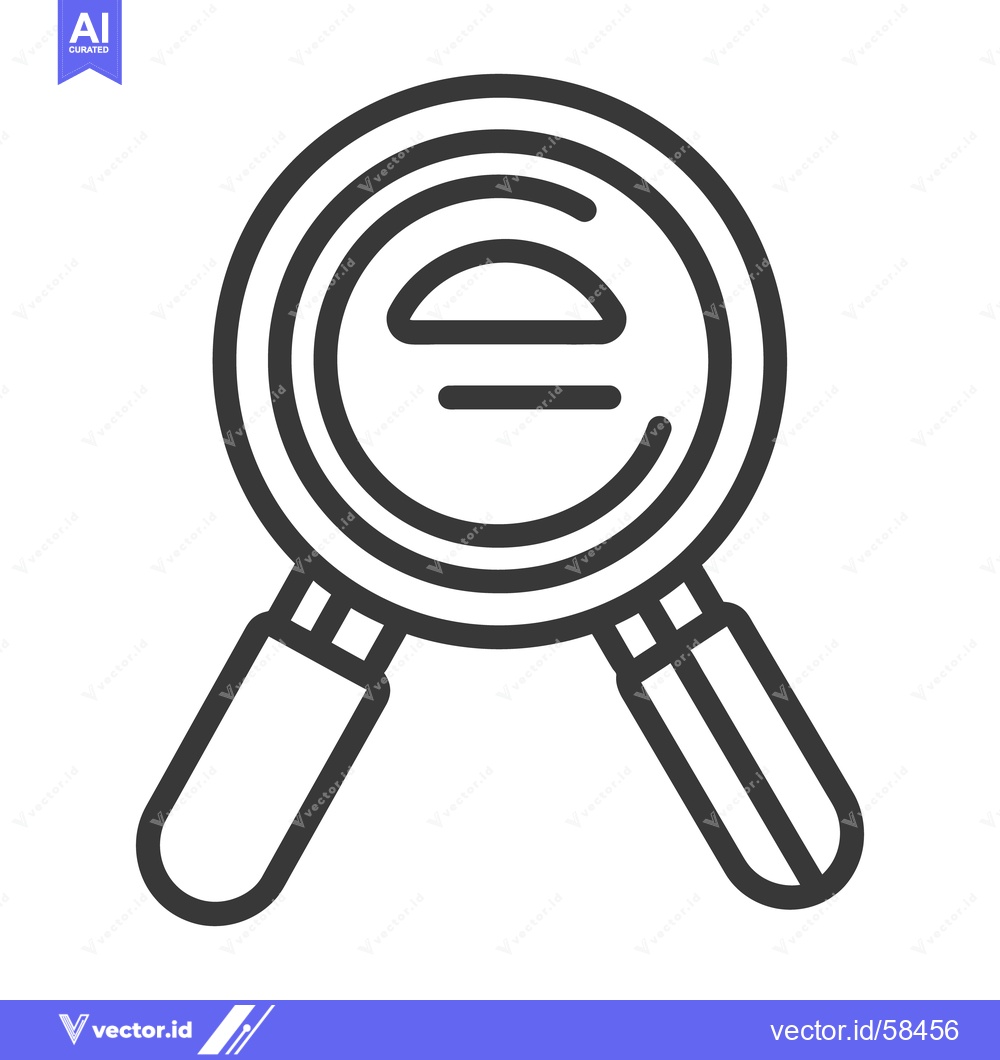 Premium Vector dari Detailed black line drawing of a magnifying glass icon