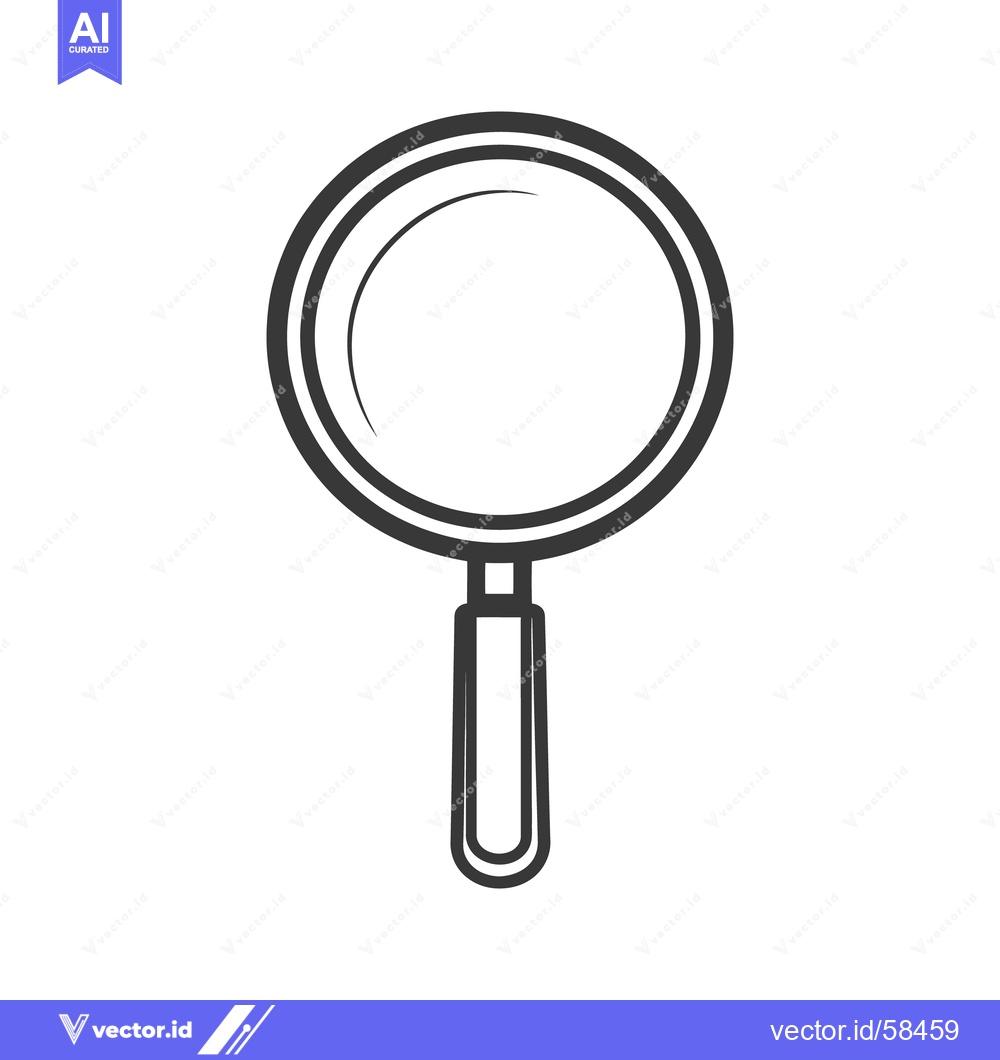 Premium Vector dari Simple black and white illustration of a magnifying glass on white bac