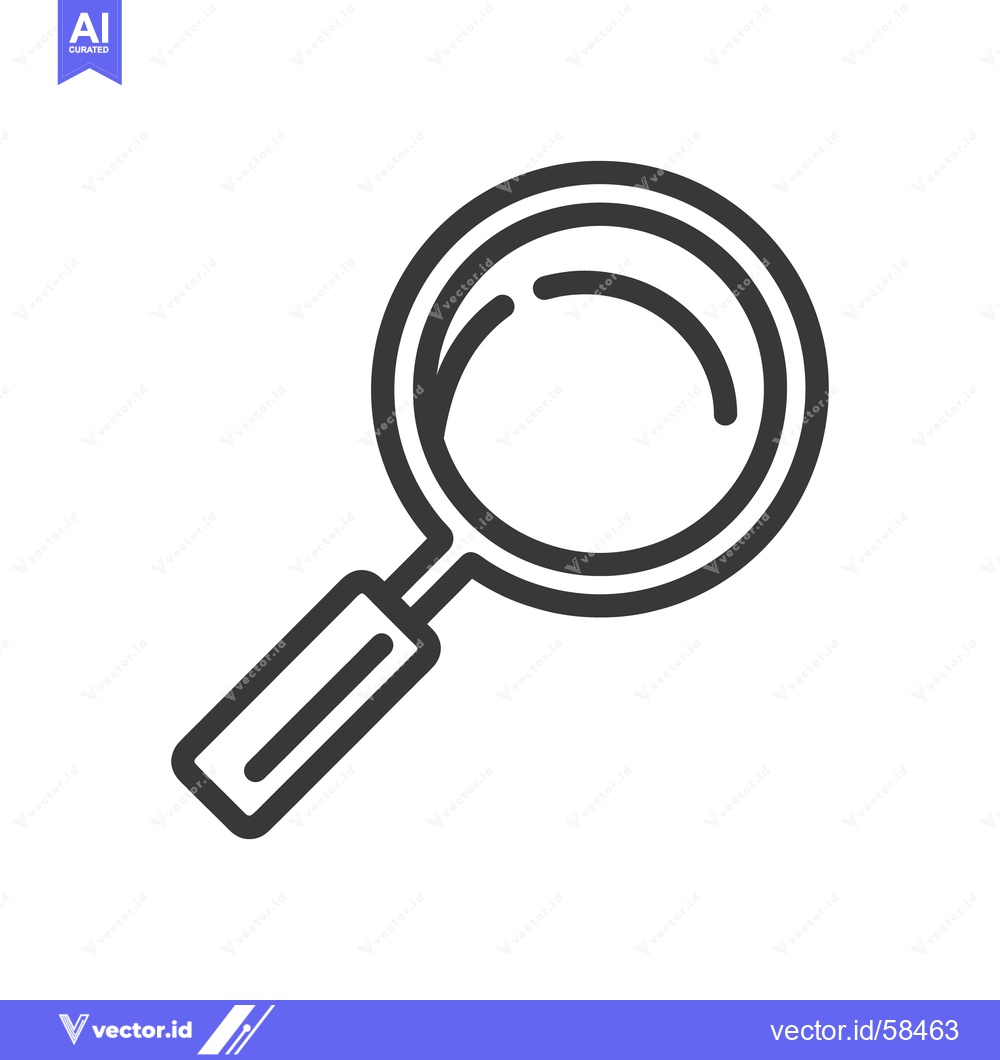 Premium Vector dari Sleek Magnifying Glass Icon: Minimalist Design for Search and Discover