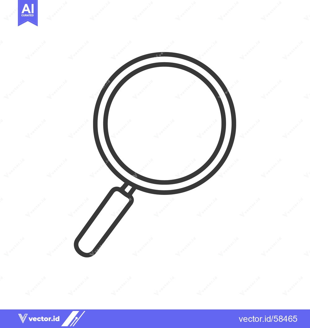 Premium Vector dari Minimalist Magnifying Glass Icon: Sleek Design for Search and Discover