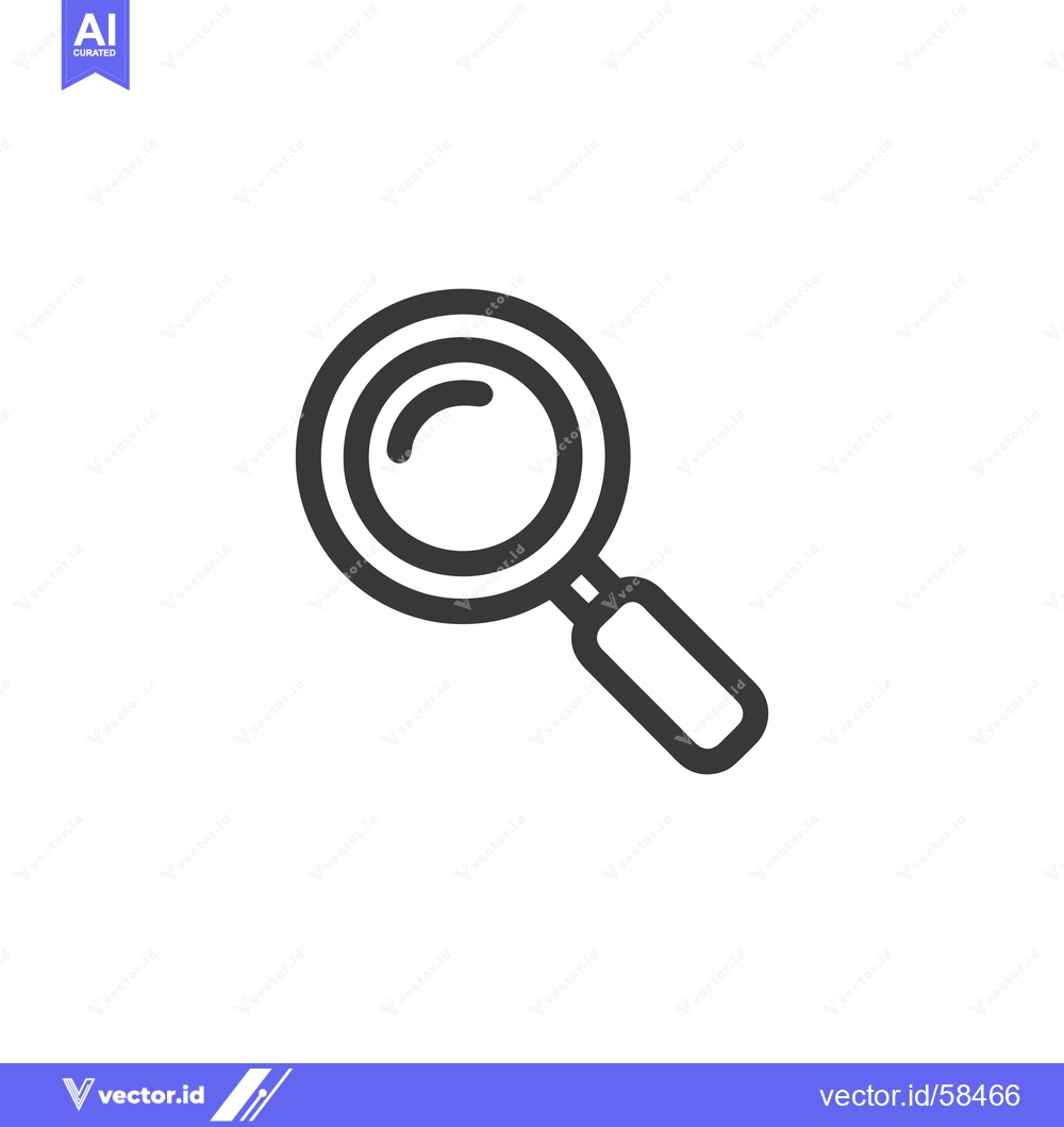 Premium Vector of Sleek Magnifying Glass Icon: Minimalist Design for Search and Discover