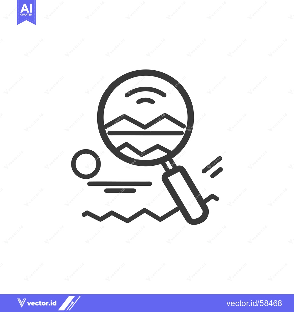 Premium Vector dari Magnifying Glass Enlarging a Line Graph with a Circle and Lines Below
