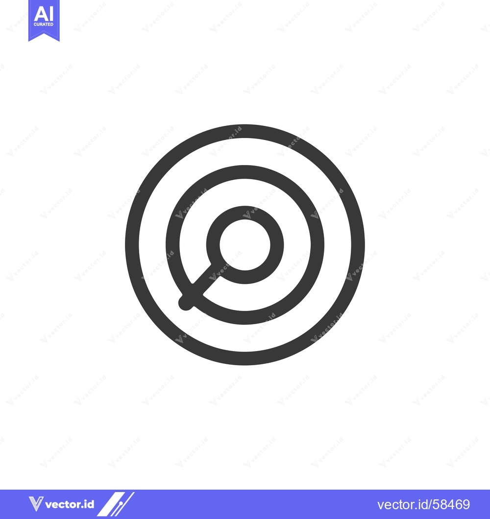 Premium Vector of Magnifying Glass Icon Inside Concentric Circles