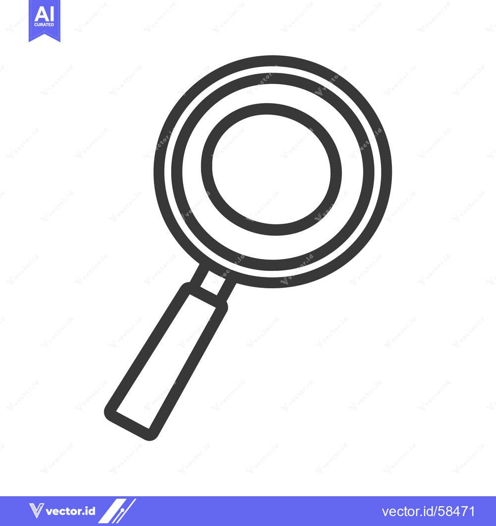 Premium Vector of A detailed black and white illustration of a magnifying glass