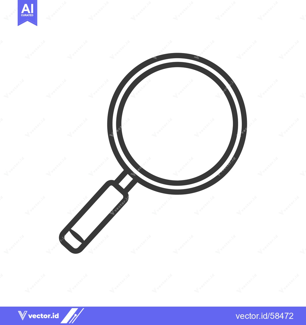 Premium Vector dari A simple black line drawing of a magnifying glass icon