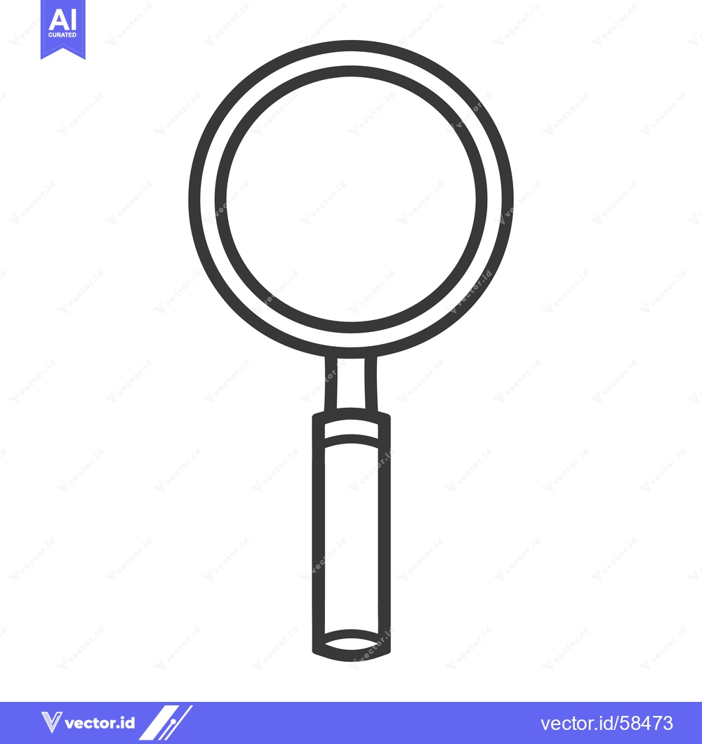 Premium Vector of A simple illustration shows a magnifying glass with a handle