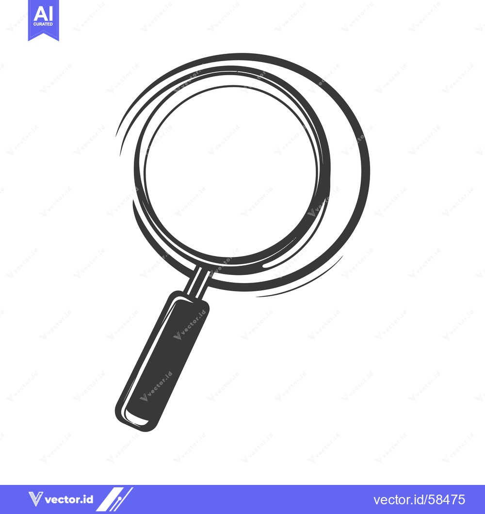 Premium Vector dari Simple black and white drawing of a magnifying glass