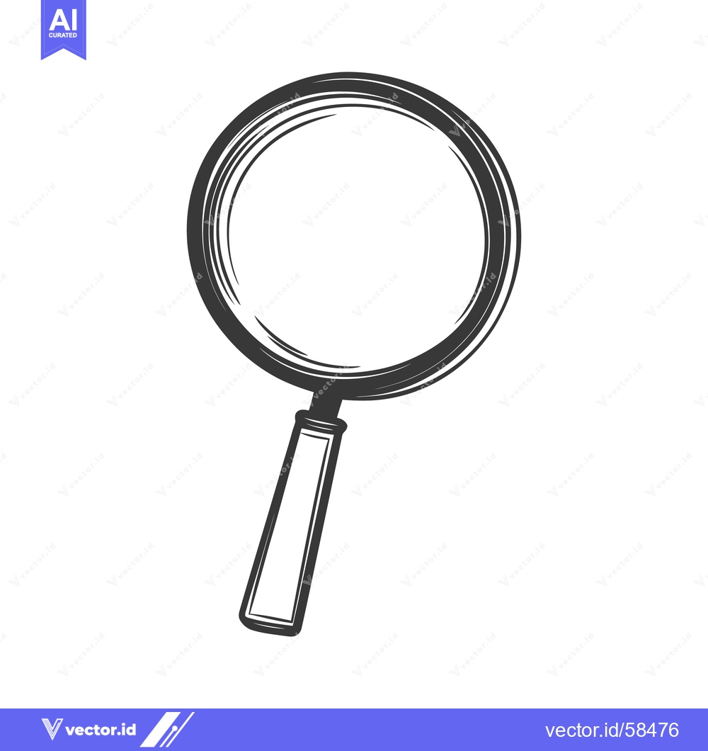 Premium Vector of A hand drawn illustration shows a magnifying glass tool clearly