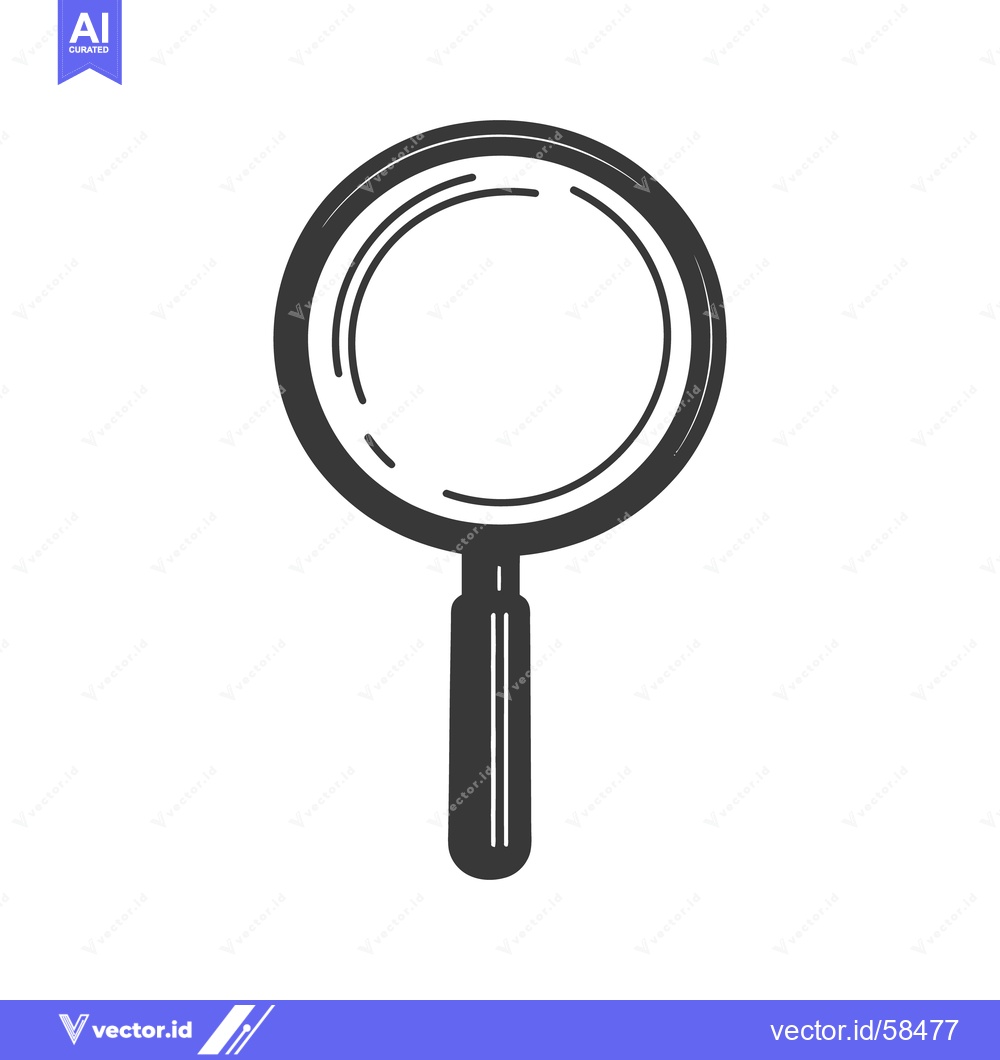 Premium Vector dari Simple monochrome line drawing of a magnifying glass instrument