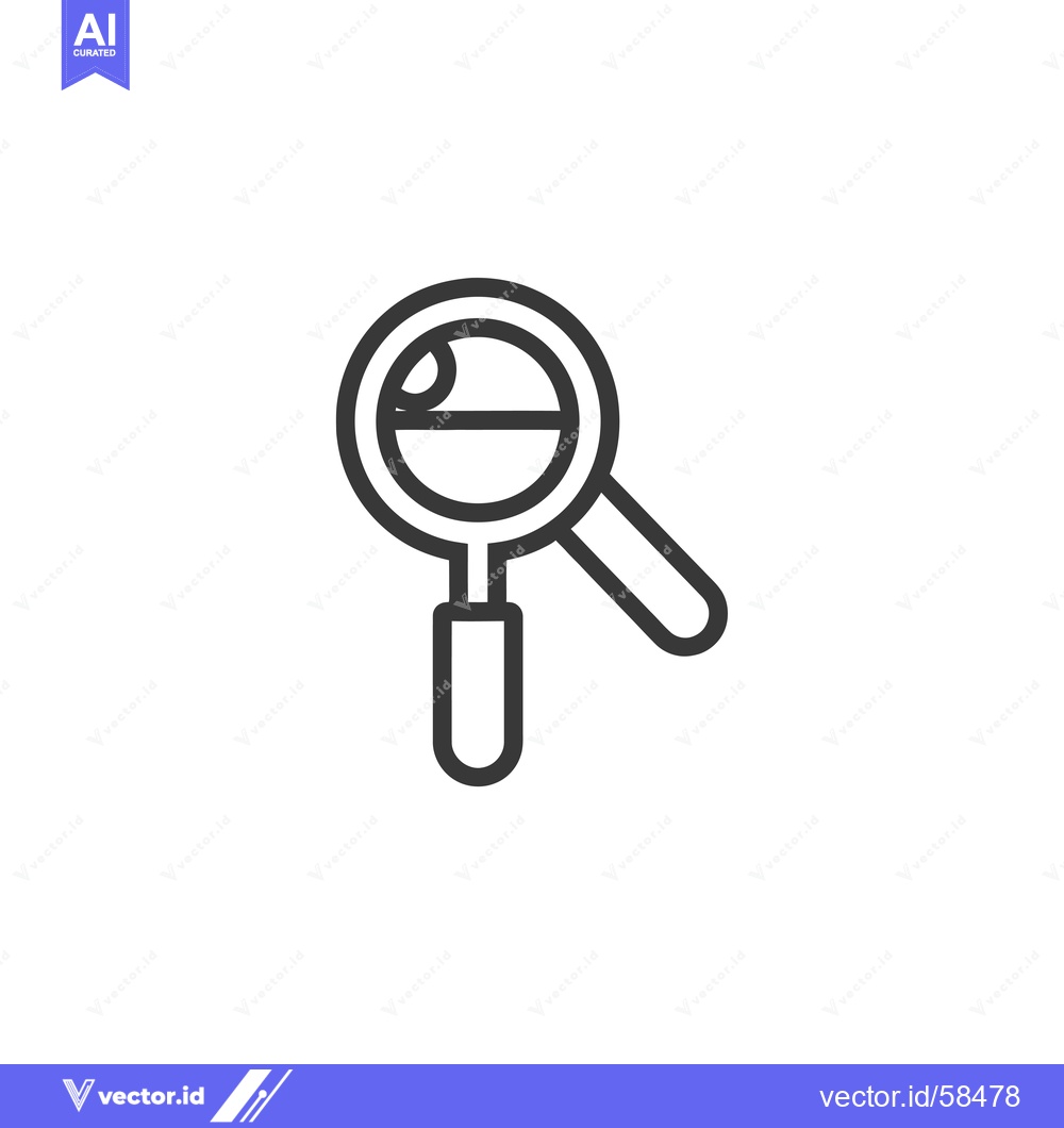 Premium Vector dari Magnifying Glass with a Horizontal Line Inside the Lens