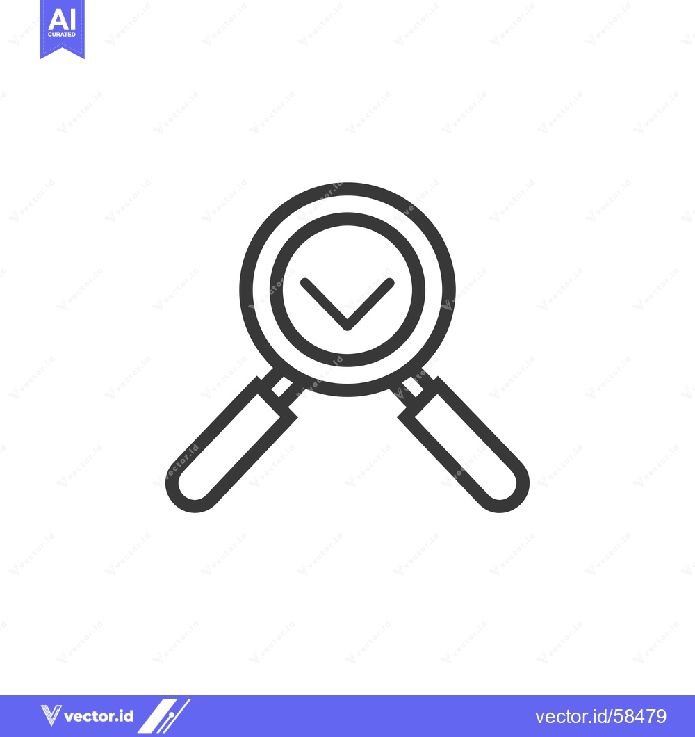 Premium Vector dari Magnifying Glass With Checkmark Icon 14561