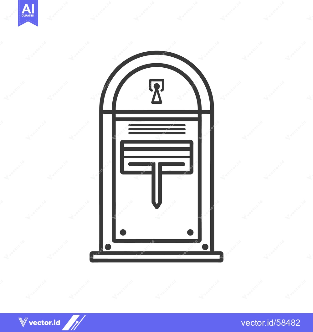 Premium Vector dari A simplified black and white drawing of a mailbox design