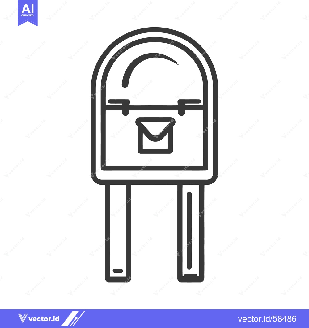 Premium Vector of A black and white illustration of a mail delivery box