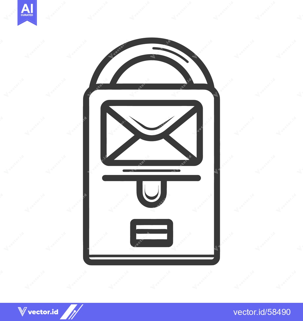 Premium Vector dari A black and white illustration of a public mailbox