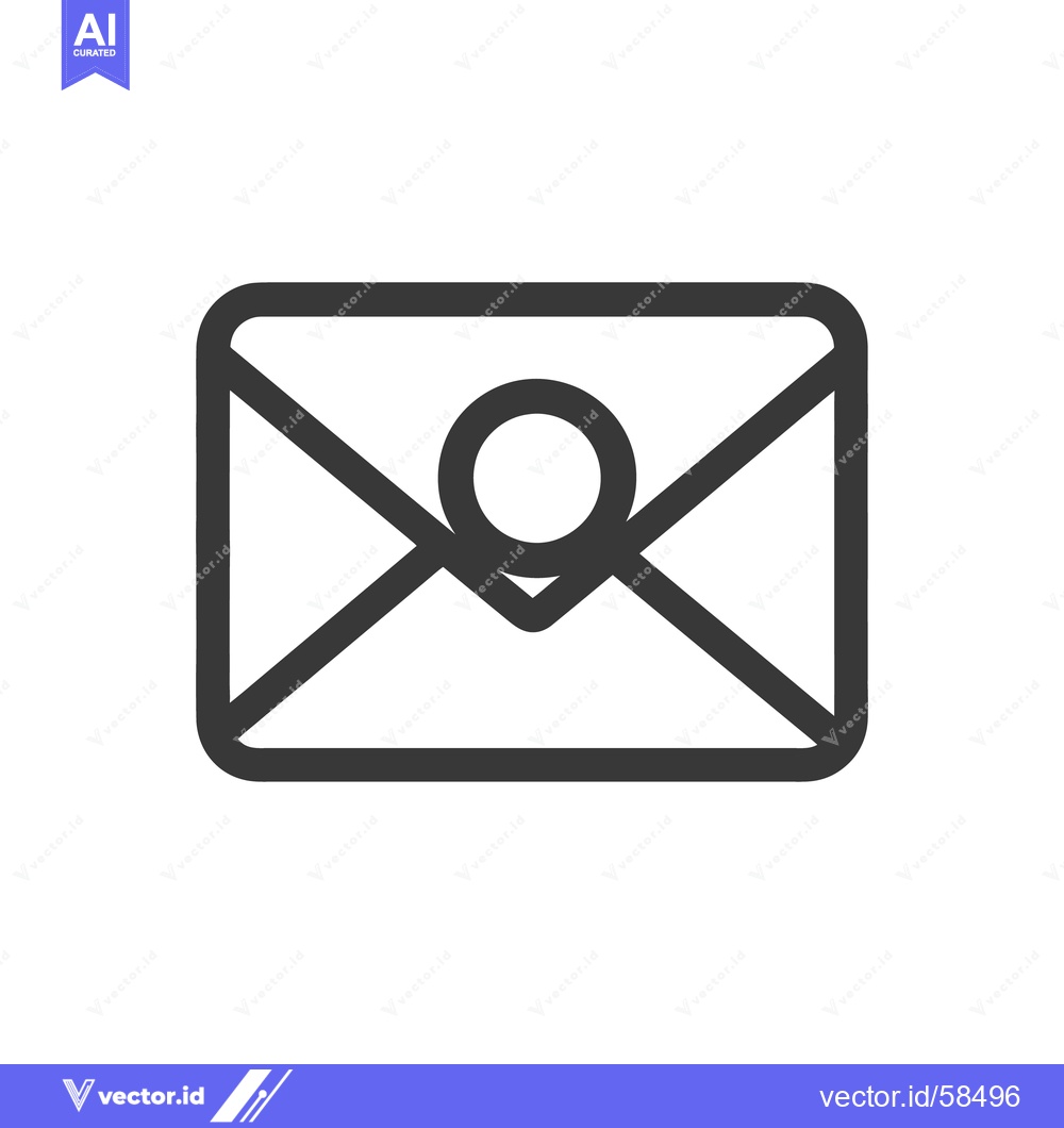 Premium Vector dari A simplified line drawing of a closed envelope icon