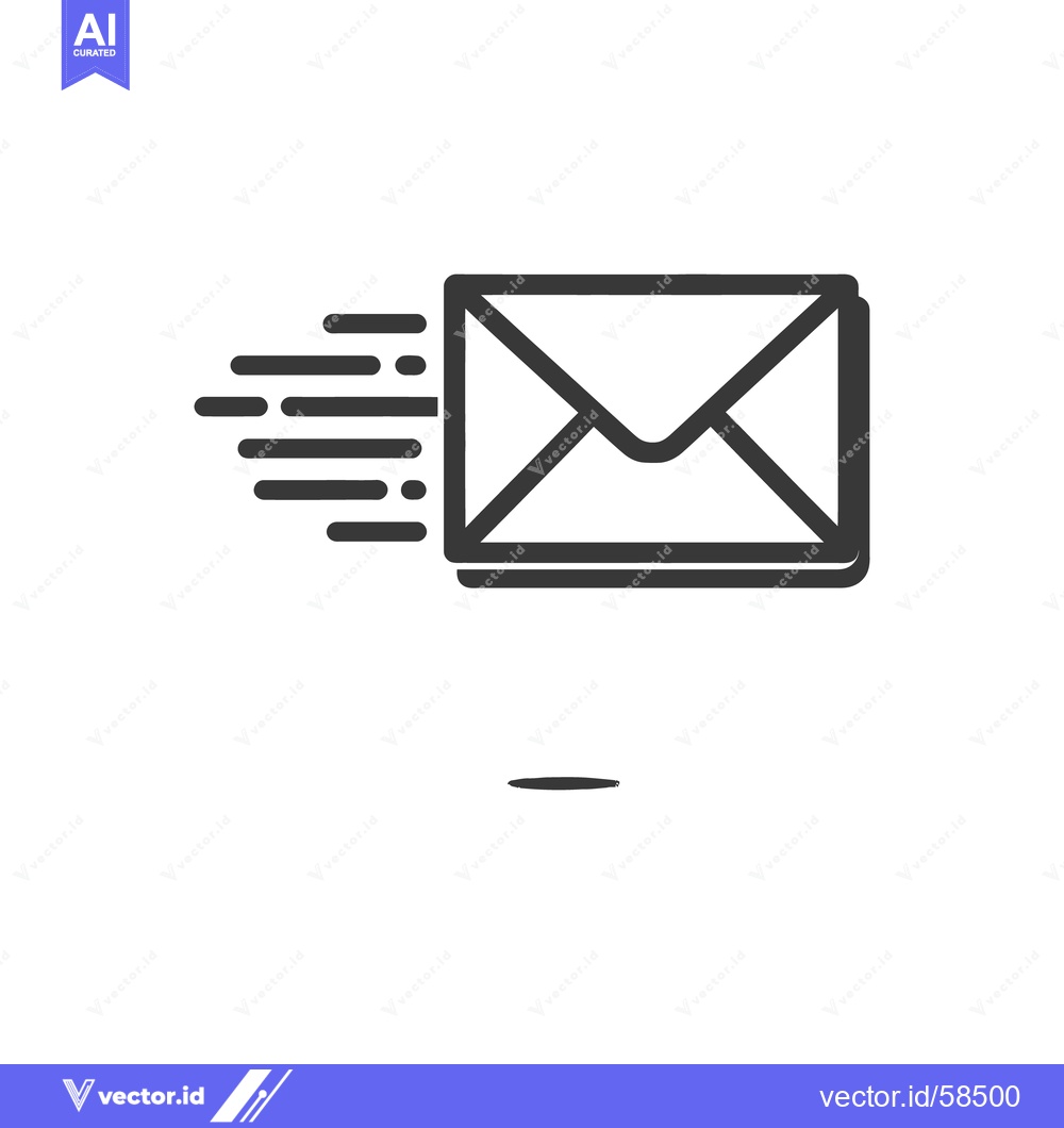 Premium Vector dari Swift Email Delivery: Minimalist Icon with Motion Lines on White Backg