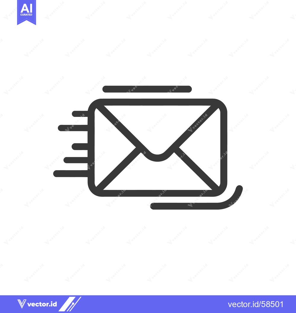 Premium Vector dari Fast Delivery: Stylized Email Envelope Icon with Motion Lines