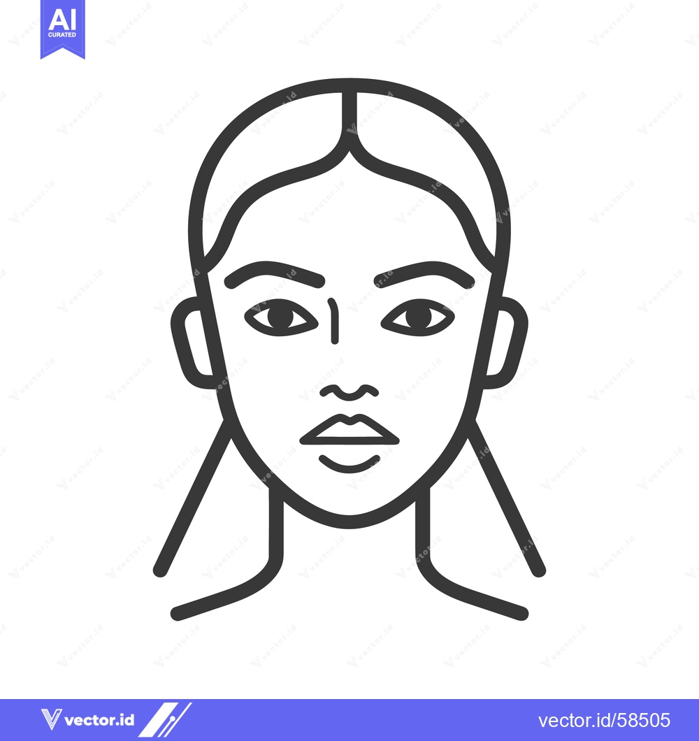 Premium Vector dari A simple black line illustration of a female face in profile