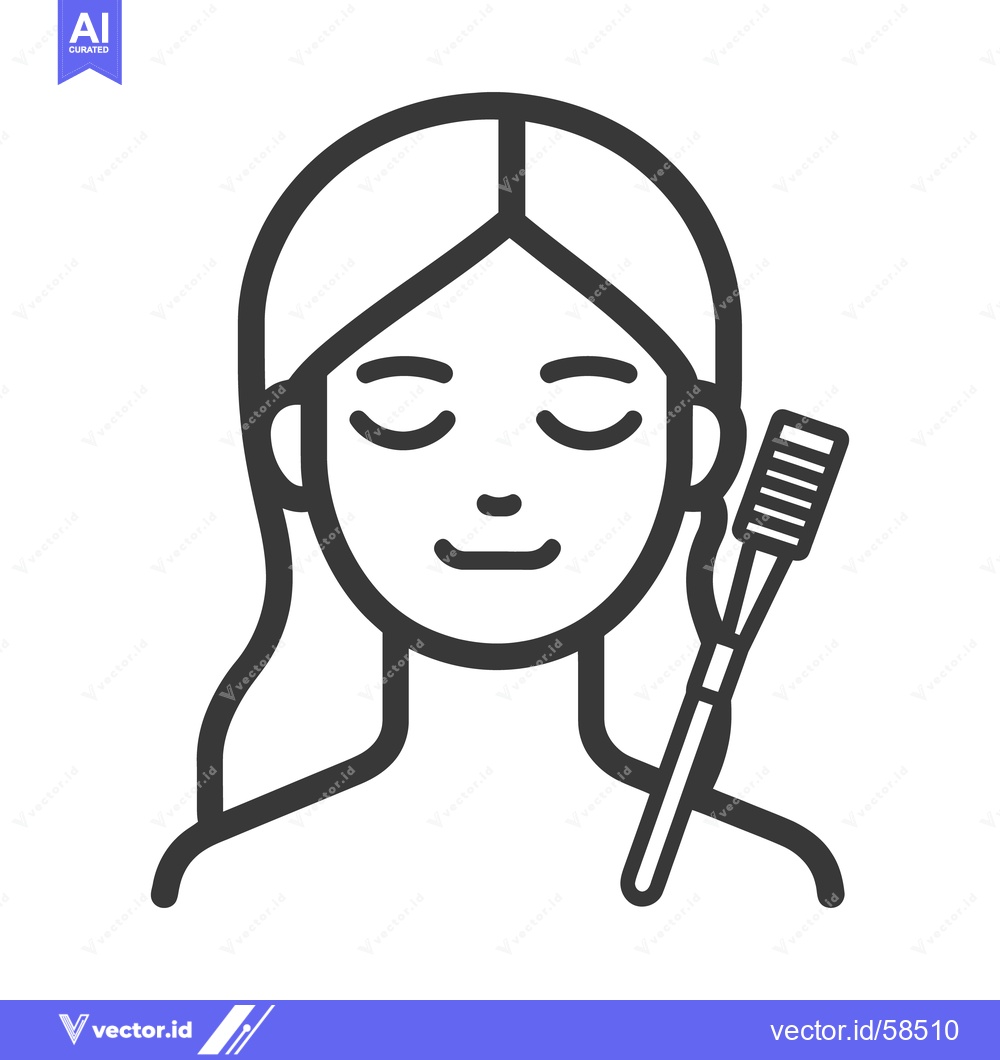 Premium Vector of A stylized image of a woman and a hairbrush tool