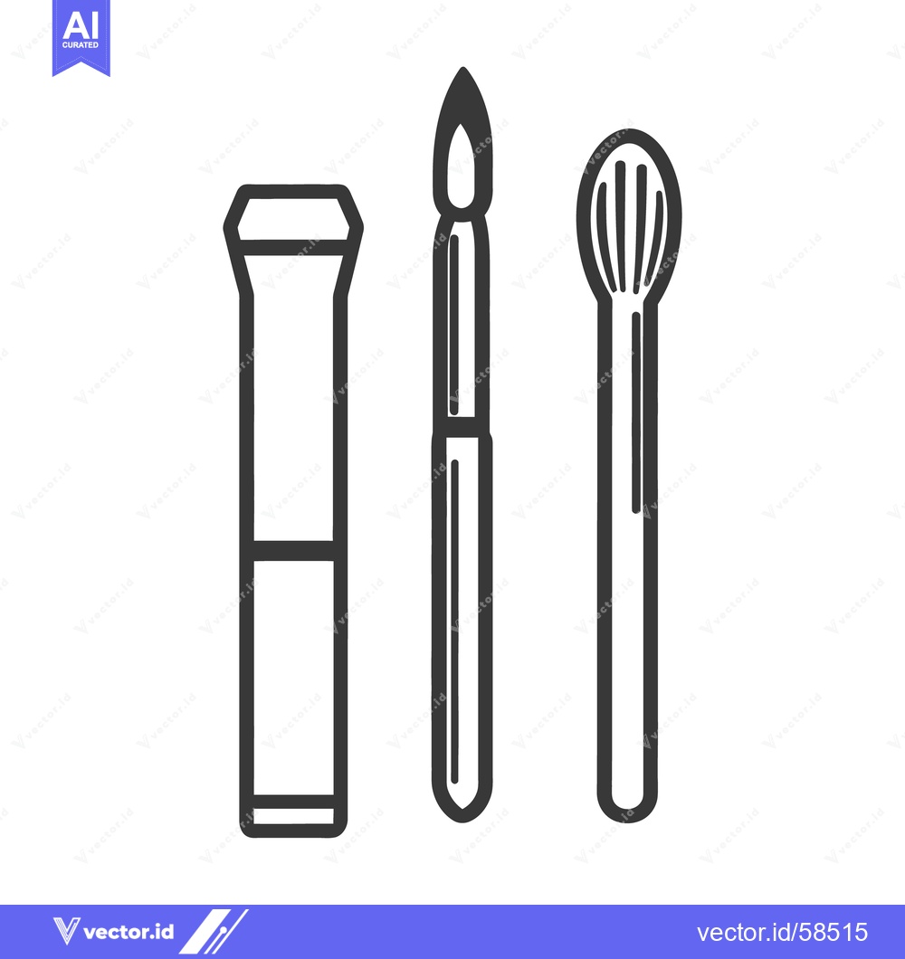 Premium Vector dari Three different cosmetic application tools arranged in a line