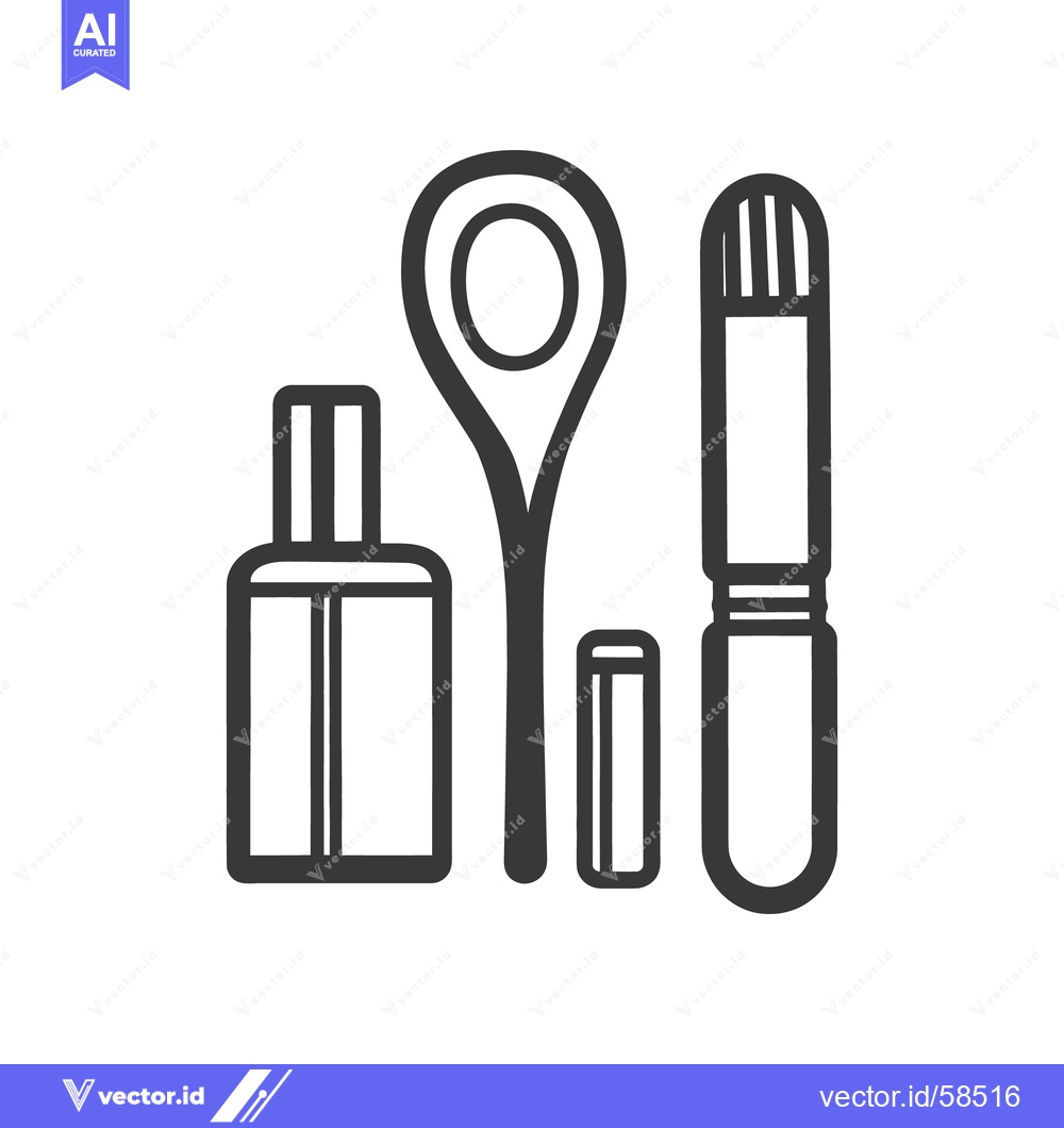 Premium Vector of Illustrations of essential beauty and cosmetic tools for personal care