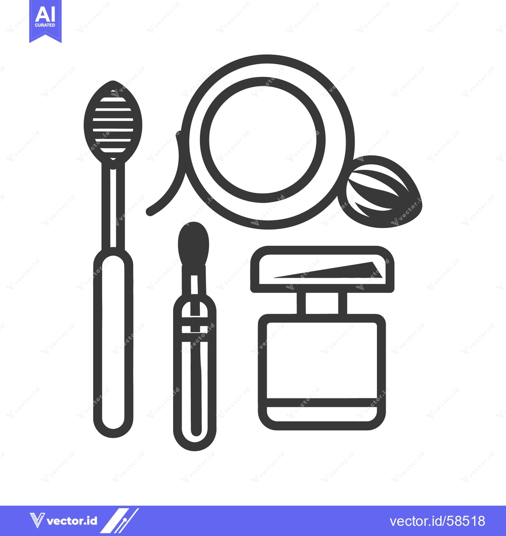 Premium Vector of Various cosmetic tools are arranged in a simple black and white illust
