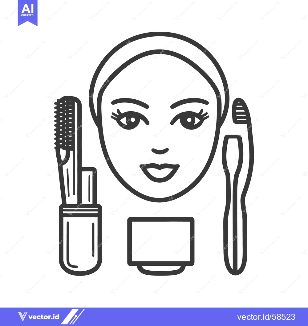 Premium Vector dari A graphic illustration of a face and beauty accessories