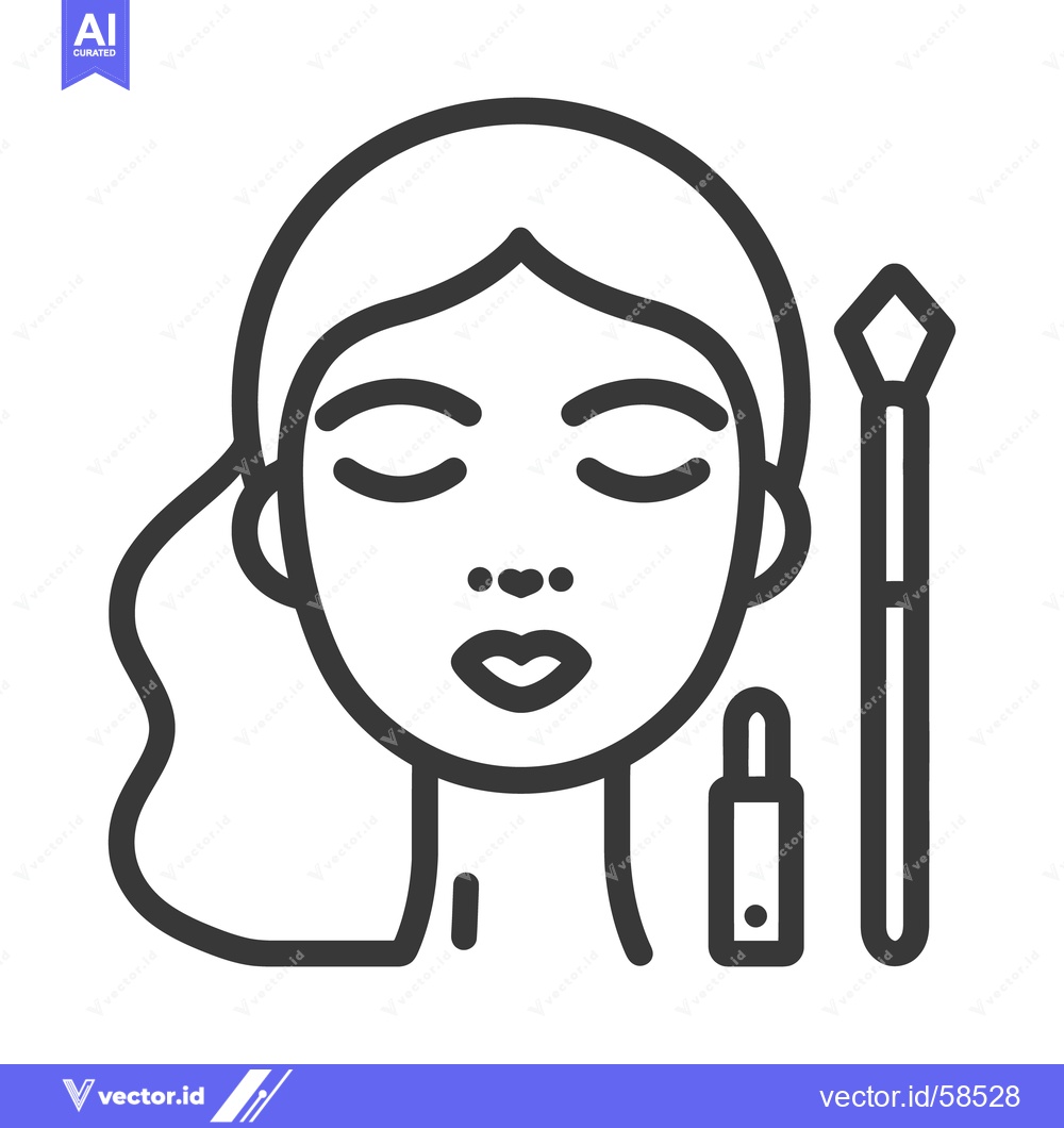 Premium Vector dari A minimalist illustration of a woman and makeup tools