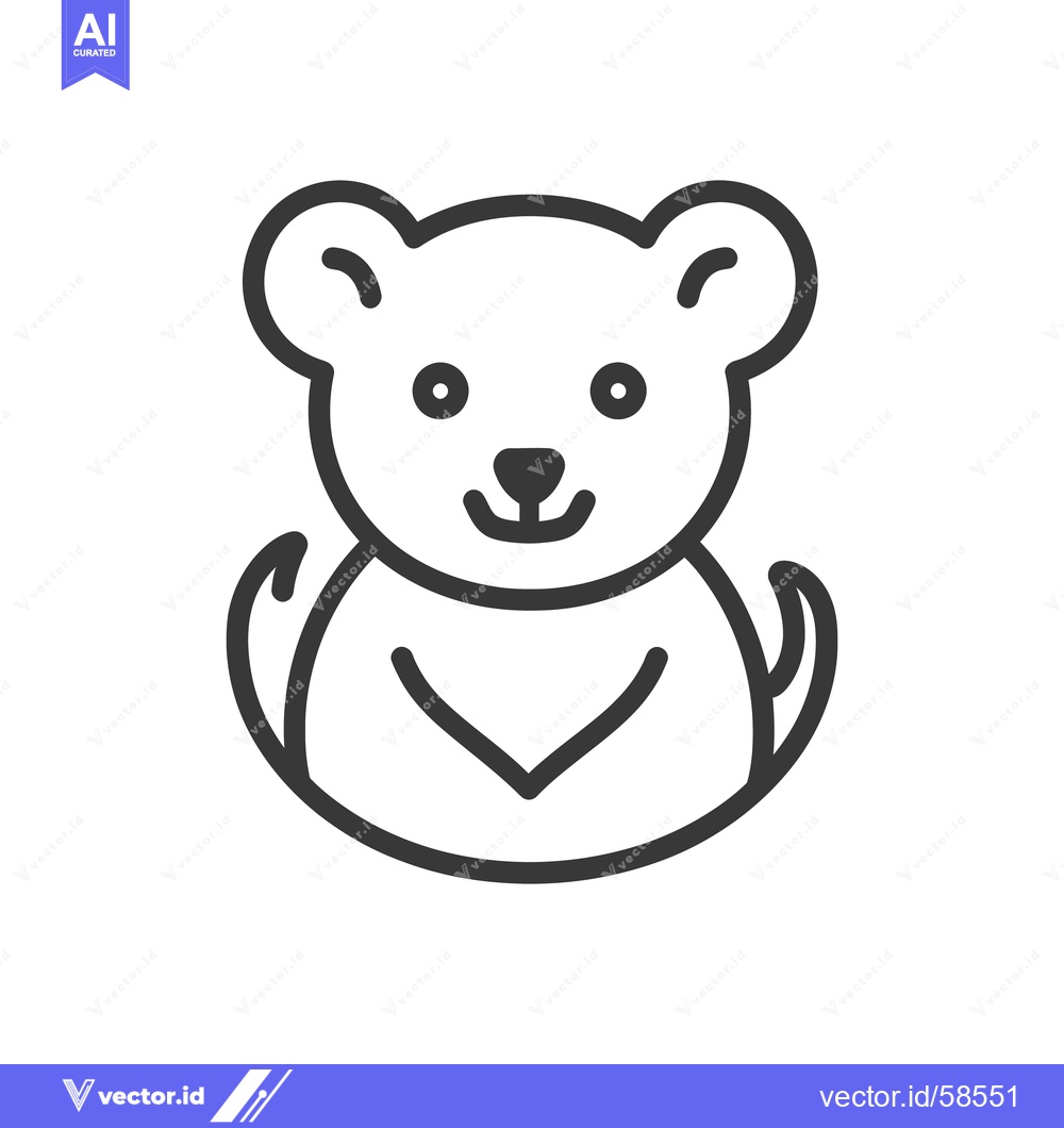 Premium Vector dari An illustrative line drawing showing a cute bear design or symbol