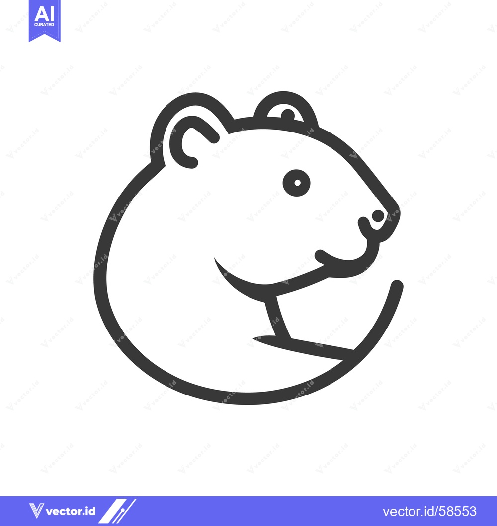 Premium Vector of Simple minimalist black and white line drawing of a rodent animal