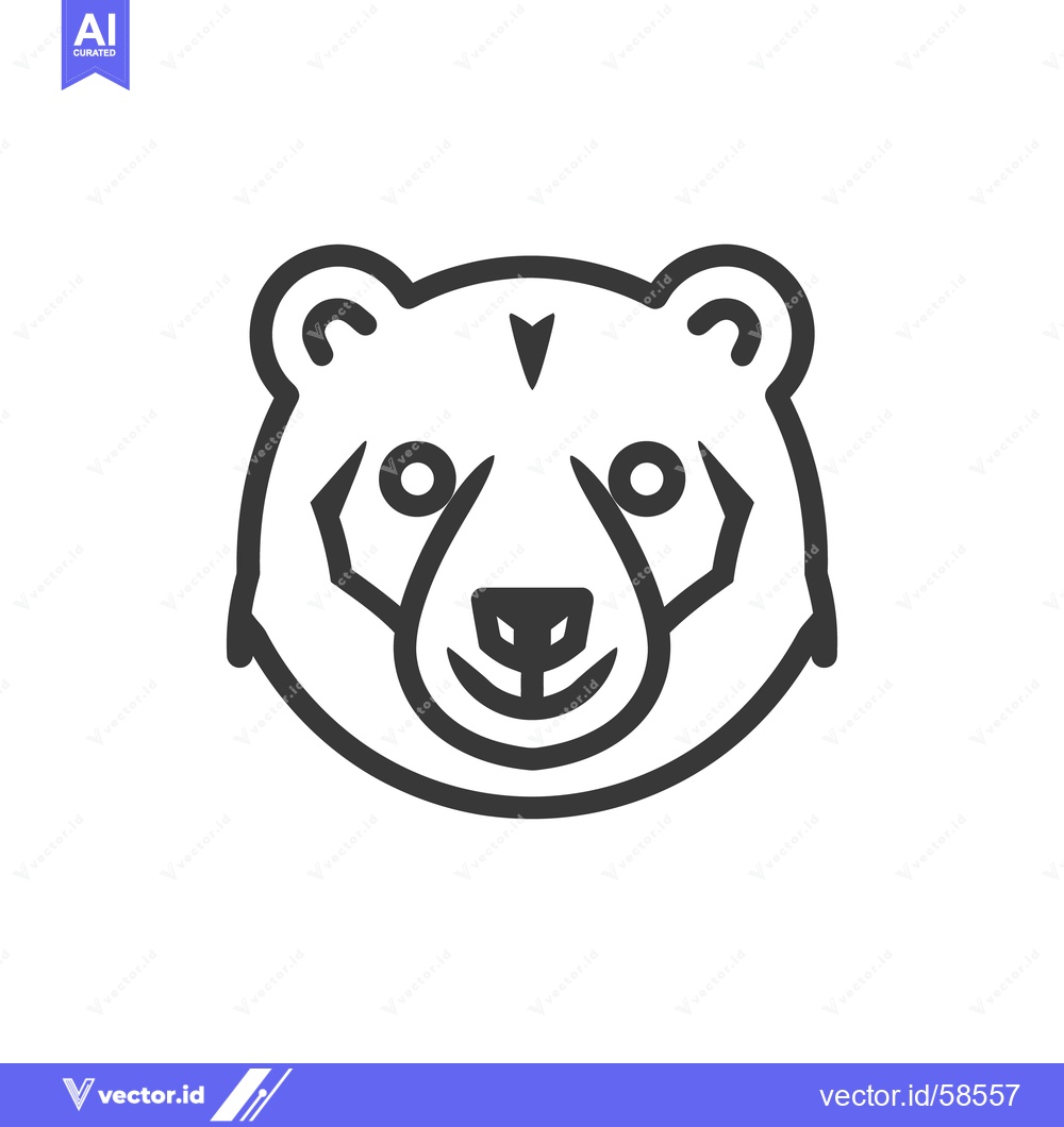 Premium Vector dari A simplified linear outline illustration of a bear face
