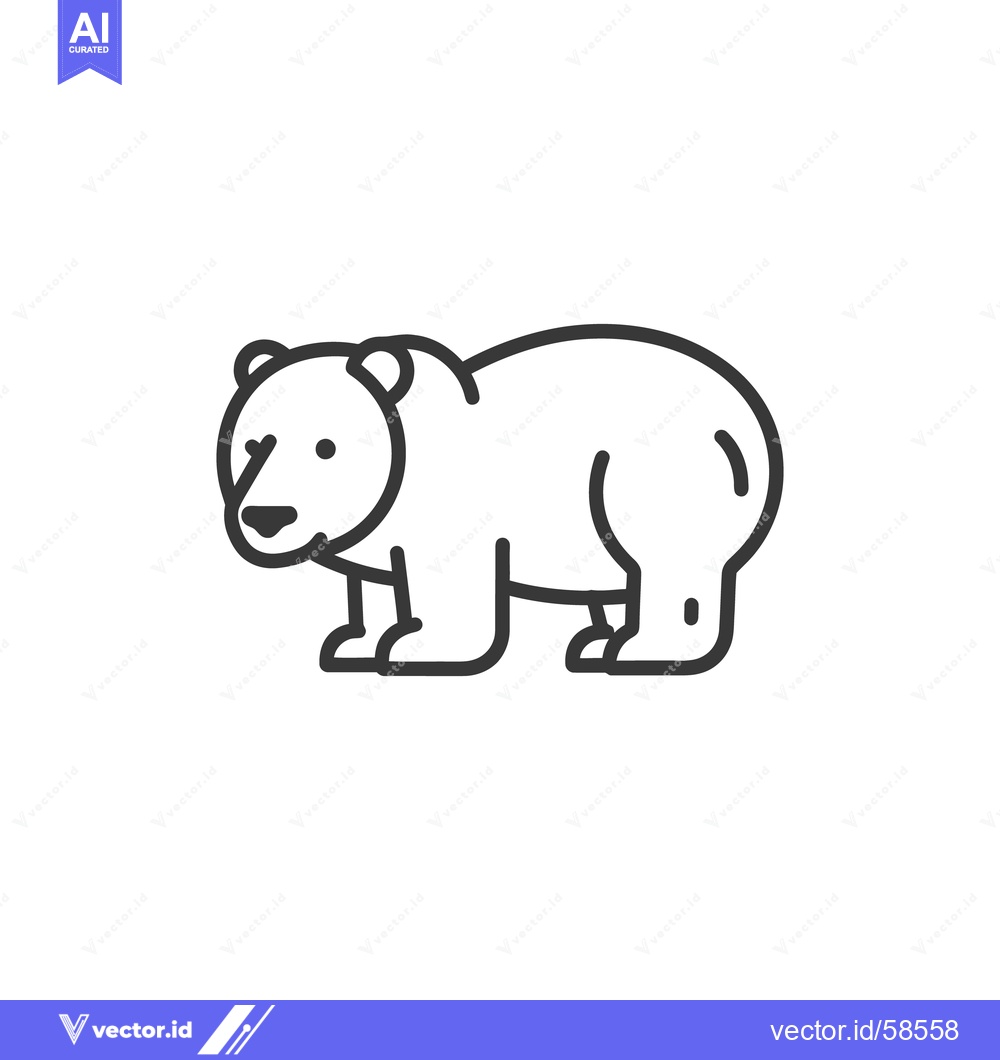 Premium Vector dari A simple line drawing of a large bear standing