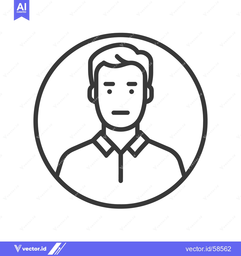 Premium Vector dari Minimalist Man Avatar Icon in Circle, Clean Line Art Style, Neutral Ex