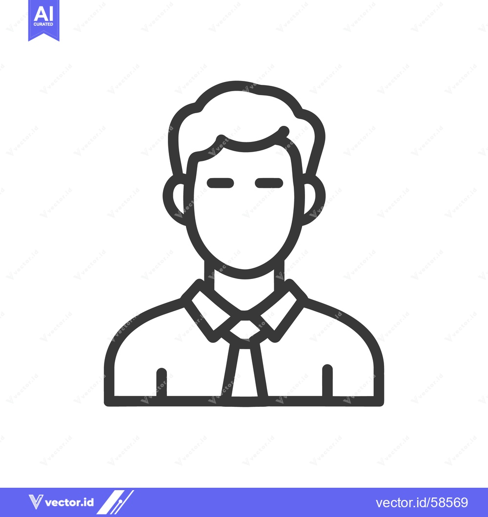 Premium Vector dari Minimalist Icon of a Man in Shirt and Tie, Faceless Portrait