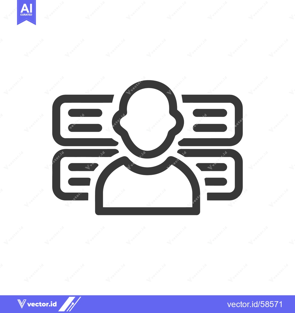 Premium Vector dari Data Scientist Icon: Person with Server Racks, Minimalist Design