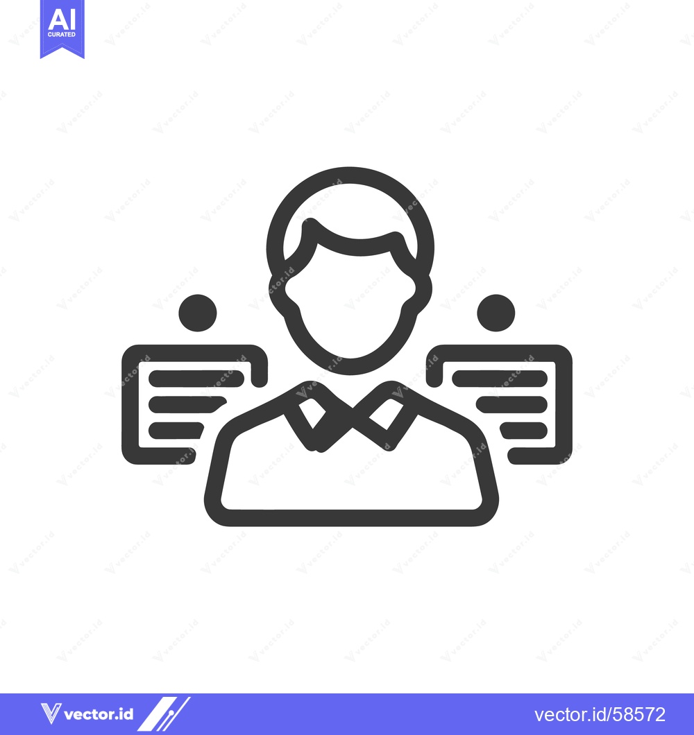 Premium Vector dari HR Manager Icon with Documents, Minimalist Design, Business Concept