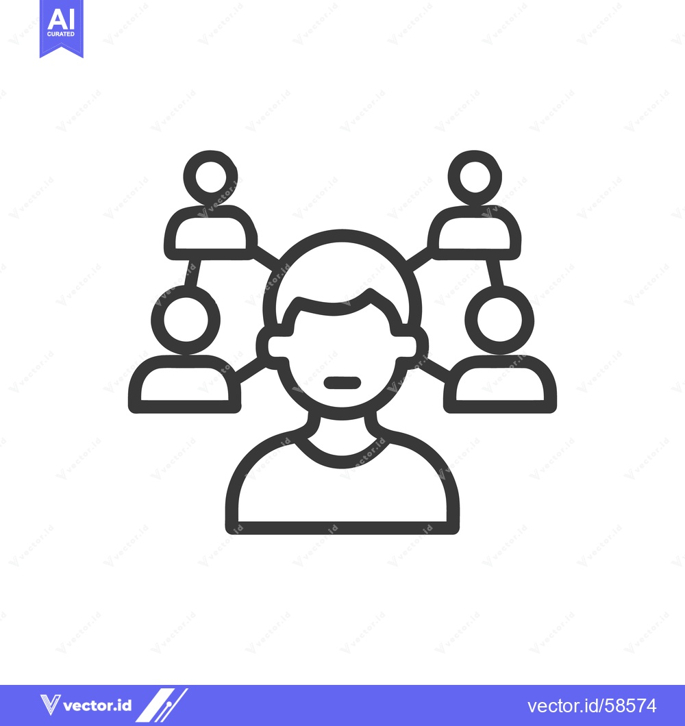 Premium Vector dari Networked Connections: Central Figure Linked to Multiple Individuals I