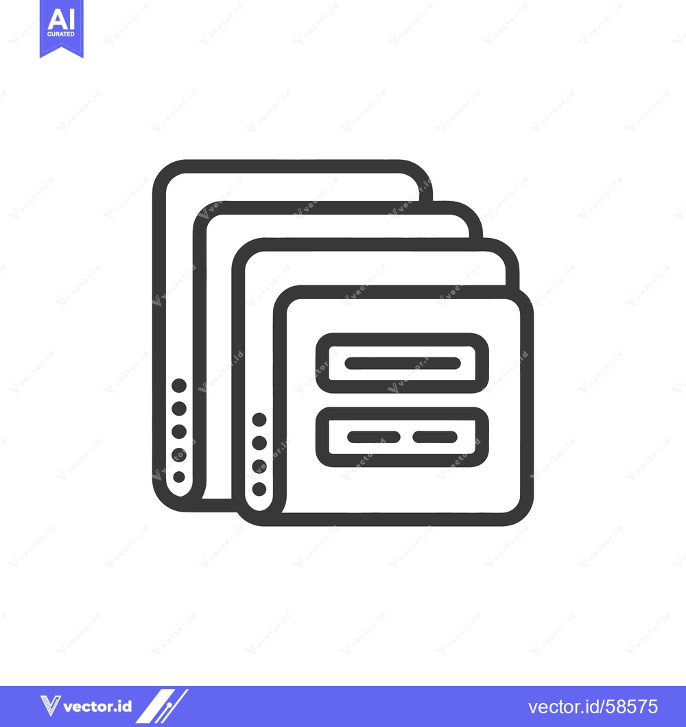 Premium Vector dari Stacked Document Icon: Minimalist Design with Rounded Corners and Data