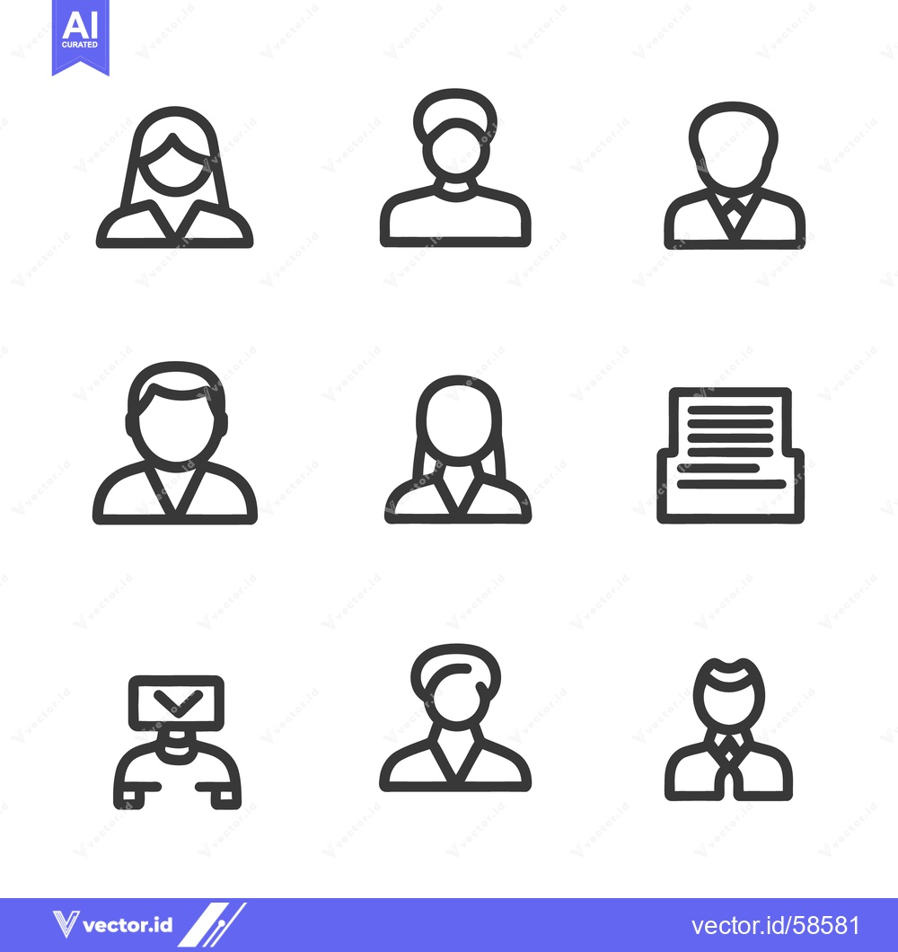 Premium Vector dari Collection of outlined icons representing people and related documents
